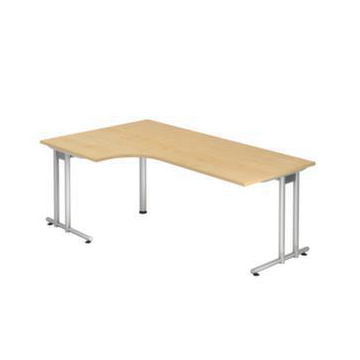 Winkel-Schreibtisch, HxBxT 720x2000x800/1200mm, Platte Ahorn