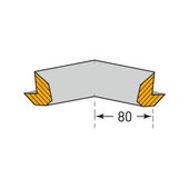 Inneneckenschutz,Trapez,2 Schenkel,L 80mm,PU,gelb/schwarz,selbstklebend