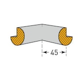 Inneneckenschutz,Kreis,2 Schenkel,L 45mm,PU,gelb/schwarz,selbstklebend