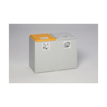 Wertstoff-Sammelbox,2x60l,HxBxT 570x710x405mm,Korpus Polystyrol lichtgrau