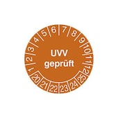 Prüfplakette, UVV geprüft, Aufkleber, Ø 30mm, Jahresfarbe 2026-gelb