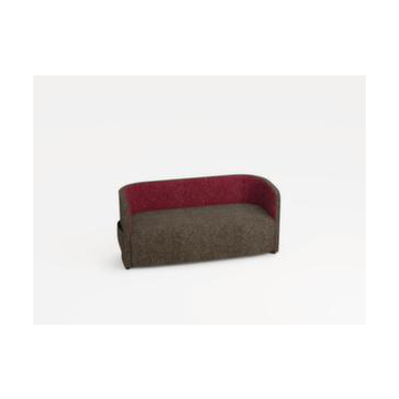 Sofa,2-Sitzer,Stoff braungrau/rot,HxBxT 760x1570x760mm,2 Seitentaschen