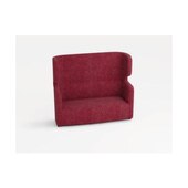 Sofa, 2-Sitzer, schallabsorbierend, Stoff rot, HxBxT 1330x1570x760mm