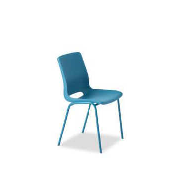 Kunststoffschalenstuhl,4-Fuß teal blue,Sitz PP teal blue