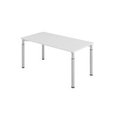 Schreibtisch,HxBxT 680-820x1600x800mm,Platte grau,4-Fuß silber,Rundrohr