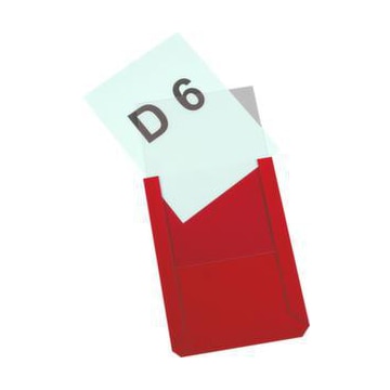 Sichttafel, DIN A6, hoch, rot, Rückseite magnetisch