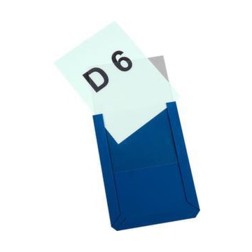 Sichttafel, DIN A6, hoch, blau, Rückseite magnetisch