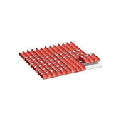 Mulden-Set,48 Mulden/60 Muldenwände,f. Front H 50mm,BxT 612x612mm,rot