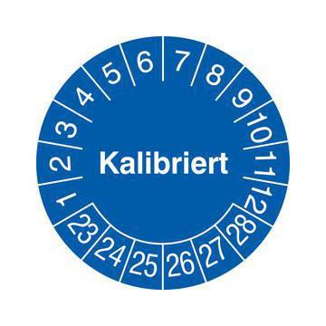 Prüfplakette, kalibriert, Aufkleber, Ø 15mm, Jahresfarbe 2023-blau