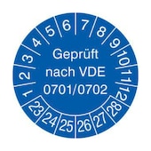 Prüfplakette,Geprüft gemäß VDE,Aufkleber,Ø 30mm,Jahresfarbe 2023-blau
