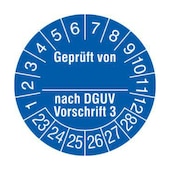 Prüfplakette,geprüft von/nach DGUV V3,Aufkleber,Jahresfarbe 2023-blau