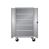 Mobiler Flügeltürenschrank,HxBxT 1813x1205x691mm,4xStahlboden,Drehriegel