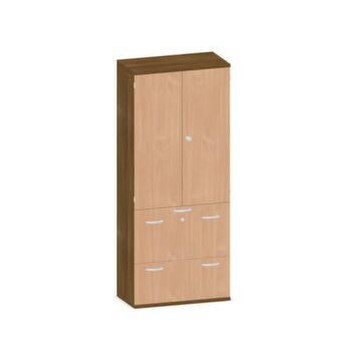 Büroschrank,HxBxT 1920x800x430mm,Dekor Korpus Nussbaum,Dekor Front Buche