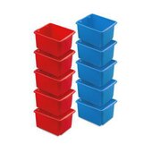 Drehstapelbehälter-Set, 10-tlg., HxLxB 245x455x360mm, 32l, PP, blau/rot