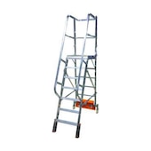 Fahrbare Stufen-Plattformleiter, einseitig, 7 Stufe(n), Stand H 1, 65m