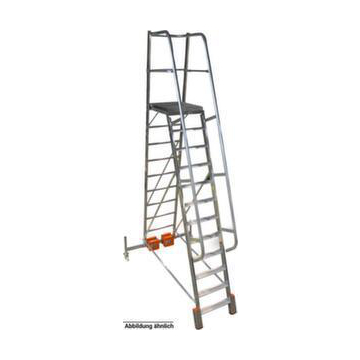 Fahrbare Stufen-Plattformleiter, einseitig, 8 Stufe(n), Stand H 1, 9m
