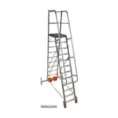 Fahrbare Stufen-Plattformleiter, einseitig, 8 Stufe(n), Stand H 1, 9m