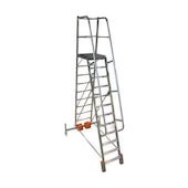 Fahrbare Stufen-Plattformleiter, einseitig, 12 Stufe(n), Stand H 2, 75m