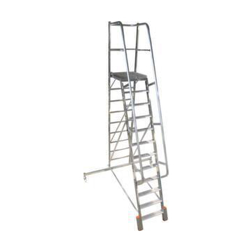 Fahrbare Stufen-Plattformleiter, einseitig, 12 Stufe(n), Stand H 2, 75m