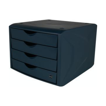 Schubladenbox,4xDIN A4,HxBxT 215x265x332mm,Kunststoff (recycelt),blau