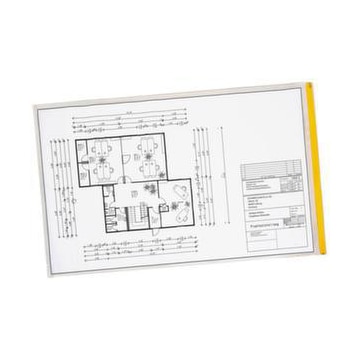 Planschutztasche, DIN A1, HxB 650x900mm, PE, transparent/gelb