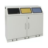 Wertstoffsammelstation,Brandschutzklasse A1,3x70l,HxBxT 1000x1180x380mm