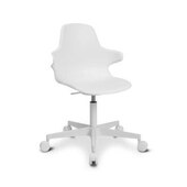 Bürodrehstuhl, 3D-Technologie, m. Armlehnen, Sitz Kunststoff weiß