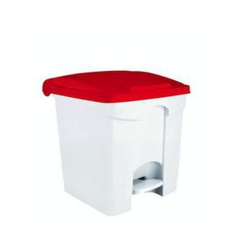 Contitop, Abfallbehälter mit Pedal 30L weiß/rot