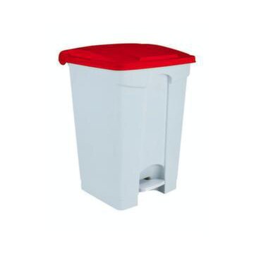 Contitop, Abfallbehälter mit Pedal 45L weiß/rot/VE:3