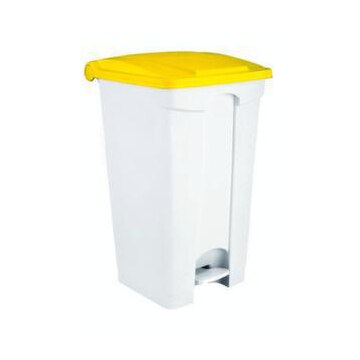 Contitop, Abfallbehälter mit Pedal 90L weiß/gelb