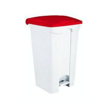Contitop, Abfallbehälter mit Pedal 90L weiß/rot/VE:3