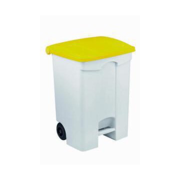 Contitop, mobiler Abfallbehälter mit Pedal 70L weiß/gelb/VE:3