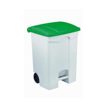 Contitop, mobiler  Abfallbehälter mit Pedal 70L weiß/grün