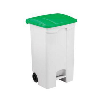Contitop, mobiler  Abfallbehälter mit Pedal 90L weiß/grün/VE:3