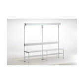 Umkleidebank, HxLxT 1670x1500x375mm, Aluleisten, RAL9006