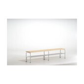 Umkleidebank, HxLxT 450x1500x350mm, Holzleisten, RAL7035
