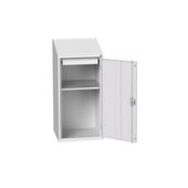 Pultschrank,HxBxT 1130x525x550mm,m. Böden,Korpus RAL7035,Front RAL7035