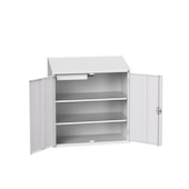 Pultschrank,HxBxT 1130x1050x550mm,m. Böden,Korpus RAL7035,Front RAL7035