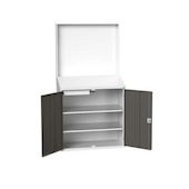 Pultschrank, HxBxT 2000x1050x550mm, m. Böden, Rückwand, Korpus RAL7035