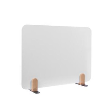 Tischtrennwand, HxB 600x800mm, Wand Stahl, weiß, 2 Standfüße