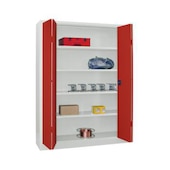 Großraum-Falttürenschrank,HxBxT 1950x1500x400mm,RAL7035,Front RAL3000