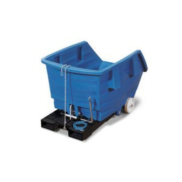 PE-Kippbehälter, HxLxB 660x1420x920mm, 0, 3m³, Tragl. 150kg, blau, Rollen