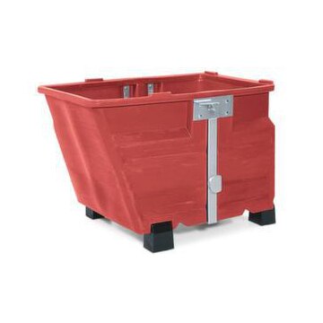 PE-Kippbehälter, HxLxB 845x1360x1160mm, 0, 8m³, Tragl. 500kg, rot, Füße
