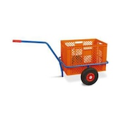 Handwagen, Tragl.200kg, m.Korb, orange, RAL5010, 2 Räder, Luft-Bereifung