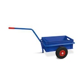 Handwagen, Tragl.200kg, m.Kasten, blau, RAL5010, 2 Räder, Luft-Bereifung