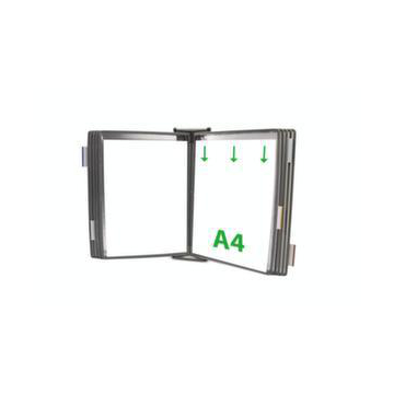 Wand-Sichttafelsystem, DIN A4, hoch, 10 Tafeln, grau