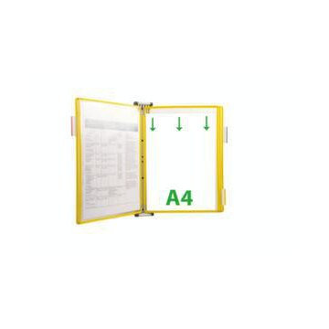 Wand-Sichttafelsystem, DIN A4, hoch, 5 Tafeln, gelb