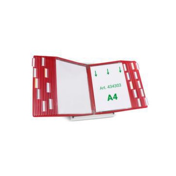 Tisch-Sichttafelsystem, DIN A4, hoch, 30 Tafeln, rot
