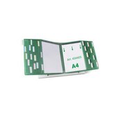 Tisch-Sichttafelsystem, DIN A4, hoch, 40 Tafeln, grün, m. Aufsteckreitern