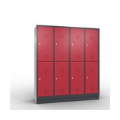 Abteilschrank,HxBxT 1800x1590x500mm,4x2 Abt.,Korpus RAL7021,Front RAL3003